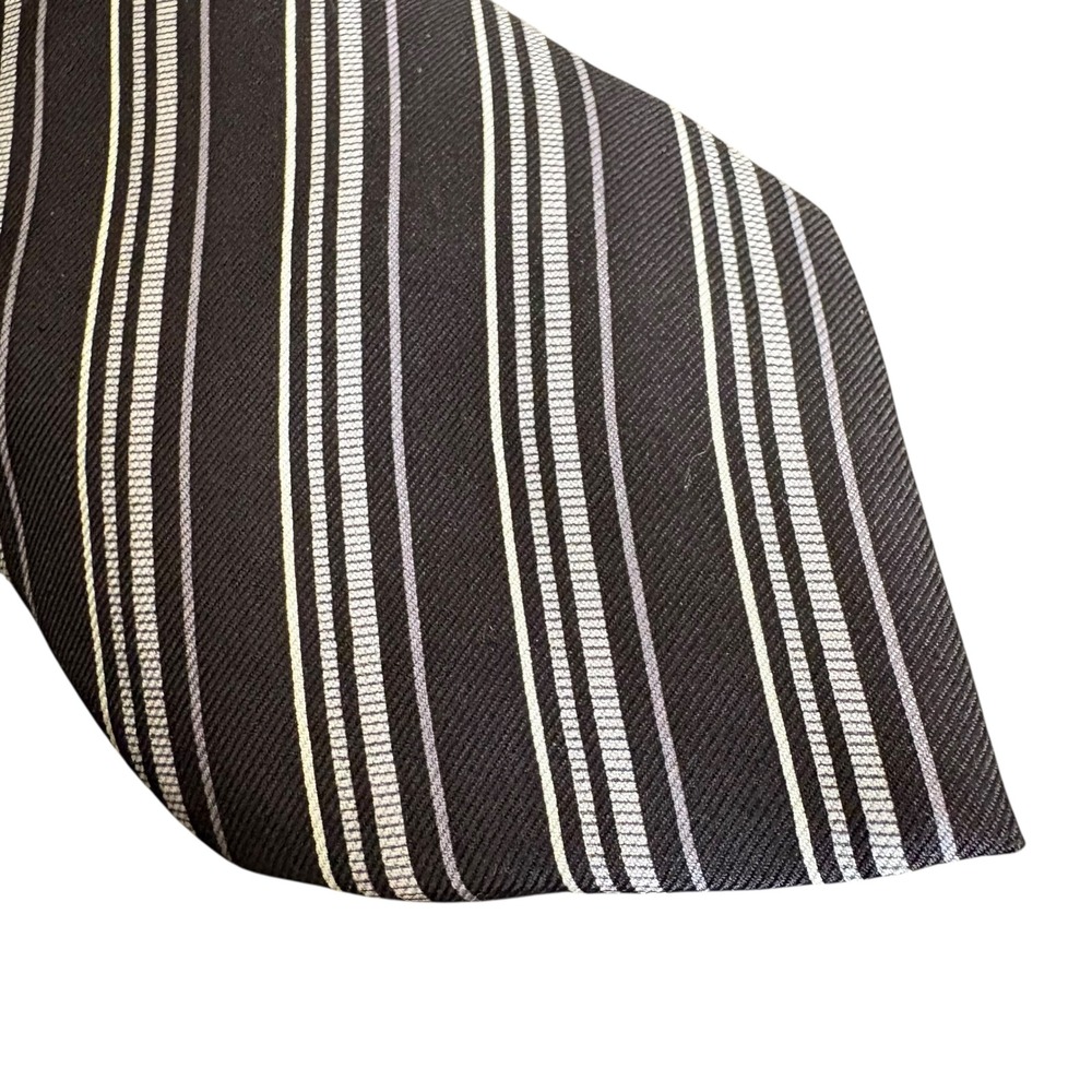 Mark Jason Men's Slim Black White Striped‎ Tie Stain Resistant Handmade